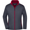 Veste Softshell Femme colorée personnalisée en broderie gris-fer rouge