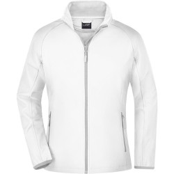 Veste Softshell Femme colorée personnalisée en broderie blanc face
