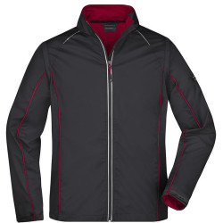 Veste Softshell 2 en 1 homme personnalisée en broderie noir rouge