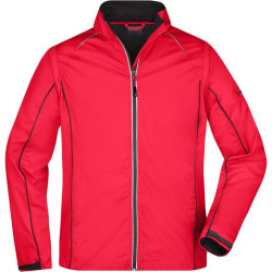 Veste Softshell 2 en 1 homme personnalisée en broderie noir rouge 2