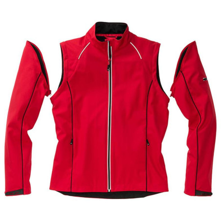 Veste Softshell 2 en 1 homme personnalisée en broderie rouge noir détaché