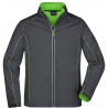 Veste Softshell 2 en 1 homme personnalisée en broderie gris-fer vert face