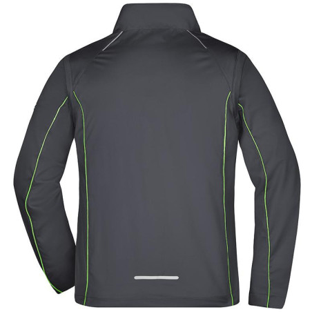 Veste Softshell 2 en 1 homme personnalisée en broderie gris-fer vert dos