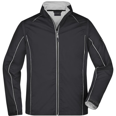 Veste Softshell 2 en 1 homme personnalisée en broderie noir argent