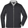 Veste Softshell 2 en 1 homme personnalisée en broderie noir argent