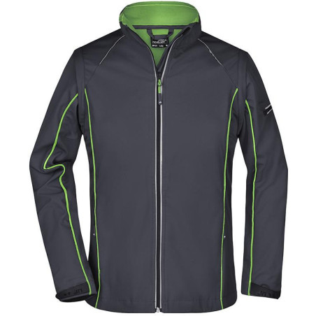 Veste Softshell 2 en 1 Femme personnalisée en broderie gris fer vert face
