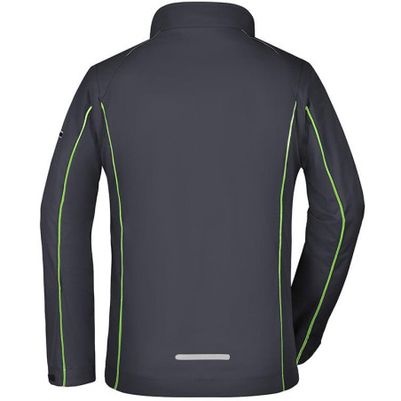 Veste Softshell 2 en 1 Femme personnalisée en broderie gris fer vert dos