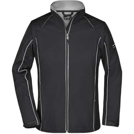 Veste Softshell 2 en 1 Femme personnalisée en broderie noir argent