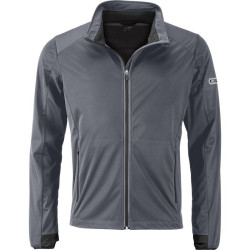 Veste Softshell sport Homme personnalisée en broderie blanc vert vif face 2