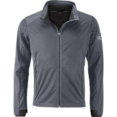 Veste Softshell sport Homme personnalisée en broderie titane noir