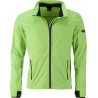 Veste Softshell sport Homme personnalisée en broderie vert vif noir