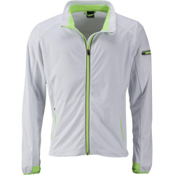 Veste Softshell sport Homme personnalisée en broderie blanc vert vif face