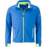 Veste Softshell sport Homme personnalisée en broderie bleu vif jaune vif