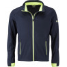 Veste Softshell sport Homme personnalisée en broderie marine jaune vif