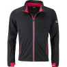 Veste Softshell sport Homme personnalisée en broderie noir rouge clair