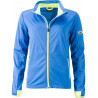 Veste Softshell sport Femme personnalisée en broderie bleu vif jaune vif