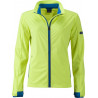 Veste Softshell sport Femme personnalisée en broderie jaune vif bleu vif