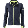 Veste Softshell sport Femme personnalisée en broderie marine jaune vif