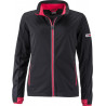 Veste Softshell sport Femme personnalisée en broderie noir rouge clair