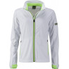 Veste Softshell sport Femme personnalisée en broderie blanc vert vif face