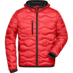 Doudoune rembourrée homme personnalisée en broderie rouge noir