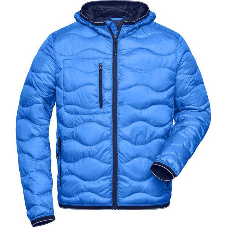 Doudoune rembourrée homme personnalisée en broderie bleu roi marine