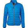 Doudoune en duvet femme personnalisée en broderie cobalt argent face