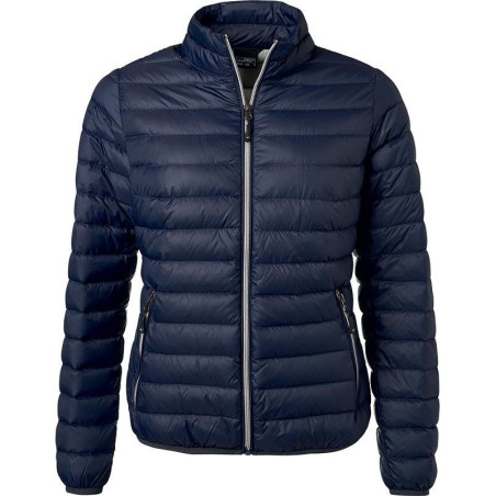 Doudoune en duvet femme personnalisée en broderie marine argent