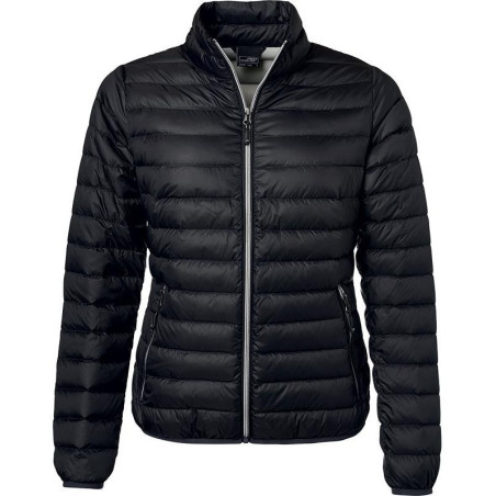 Doudoune en duvet femme personnalisée en broderie noir argent
