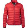 Doudoune en duvet femme personnalisée en broderie rouge argent