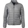 Doudoune en duvet femme personnalisée en broderie argent graphite