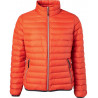 Doudoune en duvet femme personnalisée en broderie orange flambé argent
