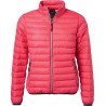 Doudoune en duvet femme personnalisée en broderie magenta argent