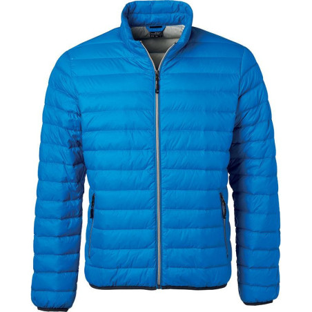 Doudoune en duvet homme personnalisée en broderie cobalt argent