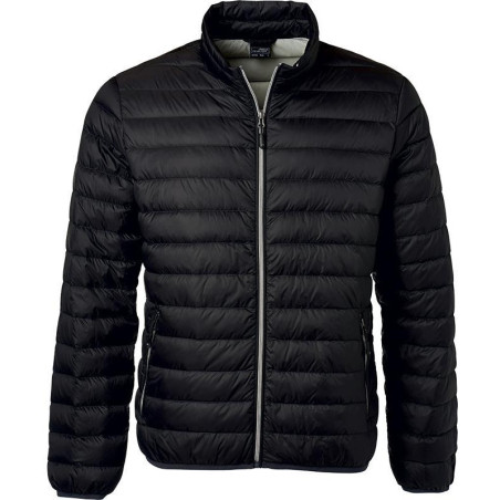 Doudoune en duvet homme personnalisée en broderie noir argent