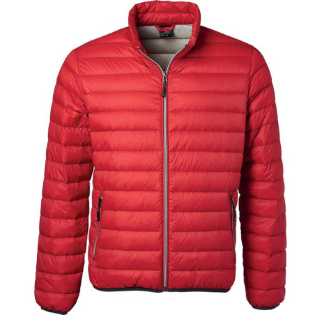 Doudoune en duvet homme personnalisée en broderie rouge argent