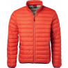 Doudoune en duvet homme personnalisée en broderie orange flambé argent