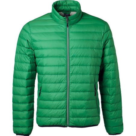 Doudoune en duvet homme personnalisée en broderie vert argent