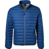 Doudoune en duvet homme personnalisée en broderie bleu indigo argent