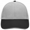 Casquette sandwich 6 panneaux coton brossé lourd personnalisée en broderie gris clair noir gris clair