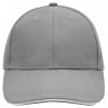 Casquette sandwich 6 panneaux coton brossé lourd personnalisée en broderie gris foncé blanc