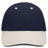Casquette sandwich 6 panneaux coton brossé lourd personnalisée en broderie marine beige marine