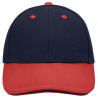 Casquette sandwich 6 panneaux coton brossé lourd personnalisée en broderie marine rouge marine