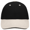 Casquette sandwich 6 panneaux coton brossé lourd personnalisée en broderie noir beige noir