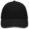 Casquette sandwich 6 panneaux coton brossé lourd personnalisée en broderie noir gris clair