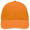 Casquette sandwich 6 panneaux coton brossé lourd personnalisée en broderie orange blanc