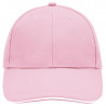 Casquette sandwich 6 panneaux coton brossé lourd personnalisée en broderie rose clair blanc