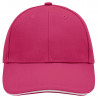 Casquette sandwich 6 panneaux coton brossé lourd personnalisée en broderie rose blanc