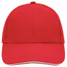 Casquette sandwich 6 panneaux coton brossé lourd personnalisée en broderie rouge blanc