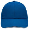 Casquette sandwich 6 panneaux coton brossé lourd personnalisée en broderie bleu roi blanc